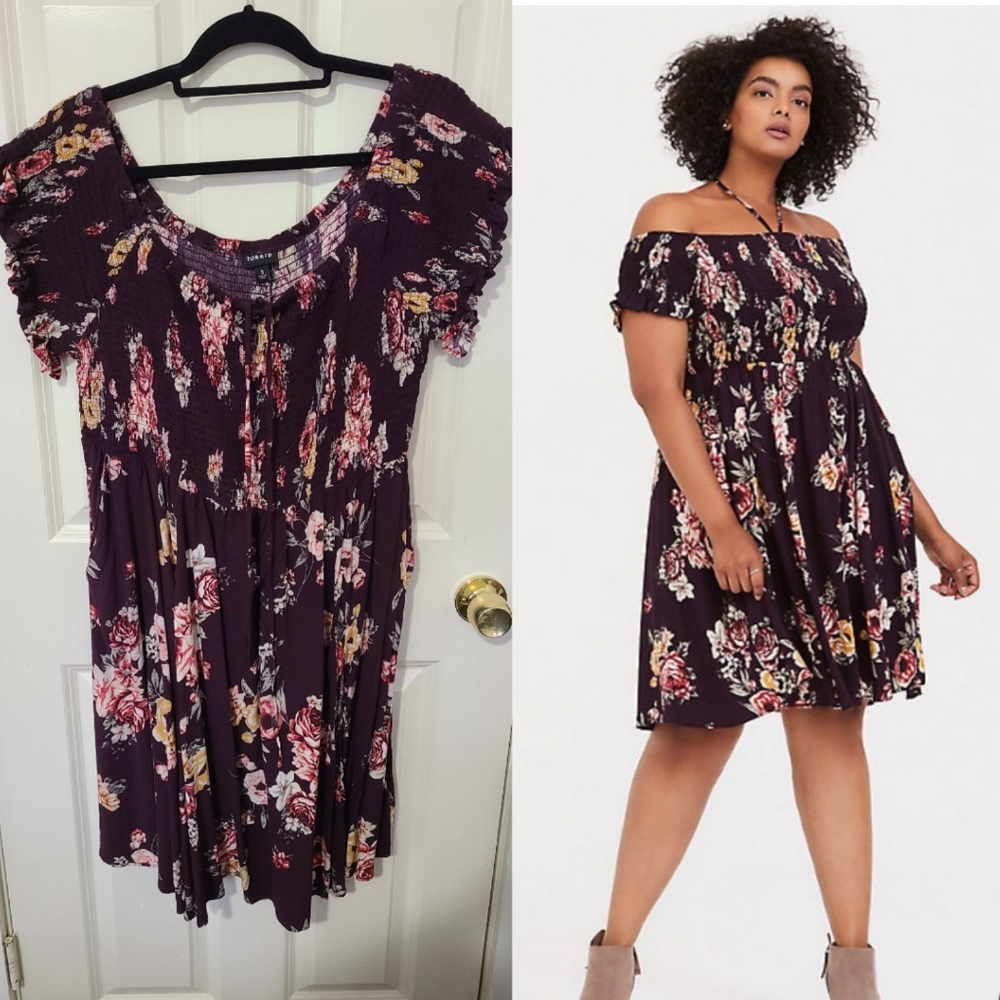 Purple floral dress
